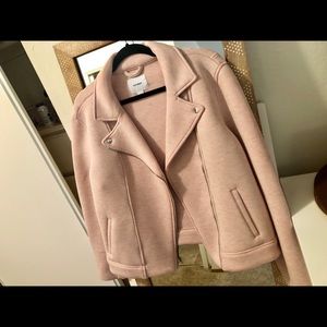 Muted pink moto jacket